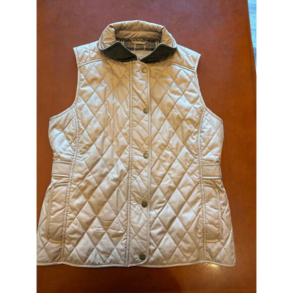 L.L Bean Riding Vest Quilted Tan Plaid Lining Small Regular - Picture 6 of 11
